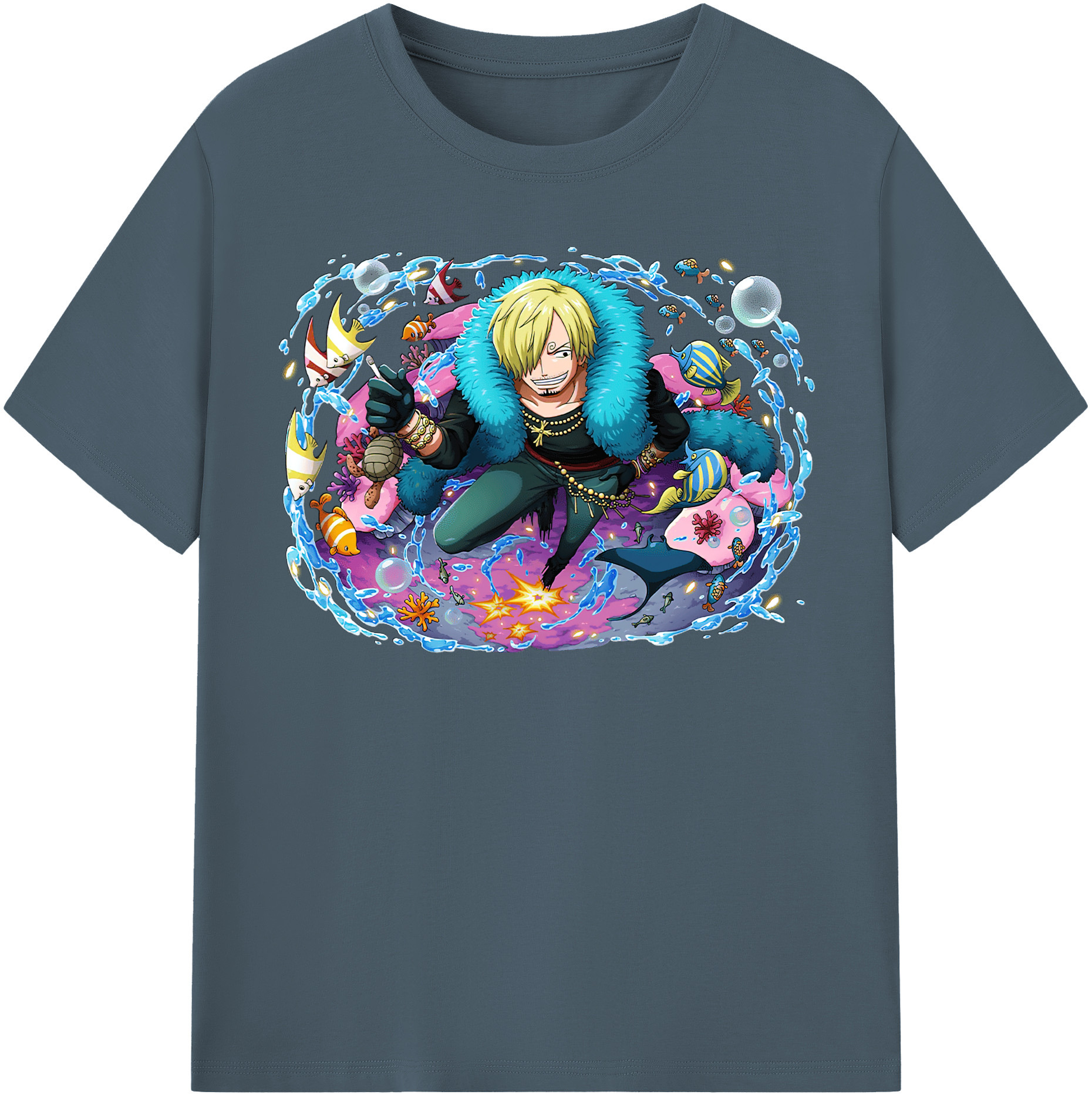 ワンピース サンジ ONE PIECE Sanji 綿100％半袖Tシャツ（フロントプリント）